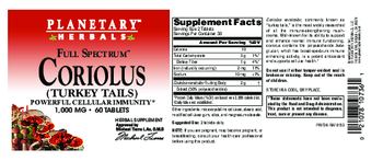 Planetary Herbals Full Spectrum Coriolus - herbal supplement