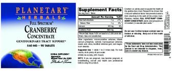 Planetary Herbals Full Spectrum Cranberry Concentrate 560 mg - herbal supplement