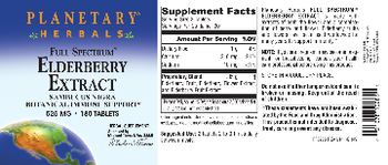 Planetary Herbals Full Spectrum Elderberry Extract 525 mg - herbal supplement