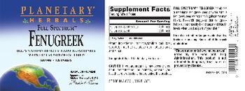 Planetary Herbals Full Spectrum Fenugreek 600 mg - herbal supplement