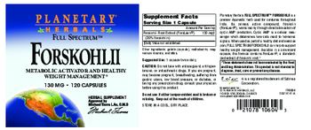 Planetary Herbals Full Spectrum Forskoholii 130 mg - herbal supplement