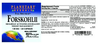 Planetary Herbals Full Spectrum Forskoholii 130 mg - herbal supplement