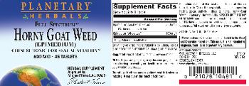 Planetary Herbals Full Spectrum Horny Goat Weed 600 mg - herbal supplement