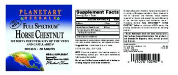 Planetary Herbals Full Spectrum Horse Chestnut 300 mg - herbal supplement