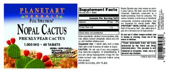 Planetary Herbals Full Spectrum Nopal Cactus 1,000 mg - herbal supplement