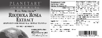 Planetary Herbals Full Spectrum Rhodiola Rosea Extract 327 mg - herbal supplement