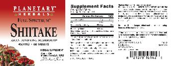 Planetary Herbals Full Spectrum Shiitake 450 mg - herbal supplement