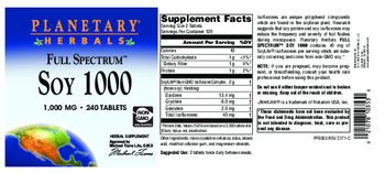 Planetary Herbals Full Spectrum Soy 1000 1,000 mg - herbal supplement