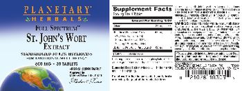Planetary Herbals Full Spectrum St. John's Wort Extract 600 mg - herbal supplement