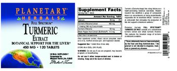Planetary Herbals Full Spectrum Turmeric Extract 450 mg - herbal supplement