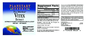 Planetary Herbals Full Spectrum Vitex Extract 500 mg - herbal supplement