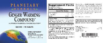 Planetary Herbals Ginger Warming Compound 530 mg - herbal supplement