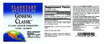 Planetary Herbals Ginseng Classic 710 mg - herbal supplement