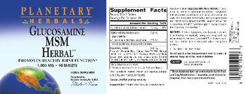 Planetary Herbals Glucosamine MSM Herbal - herbal supplement