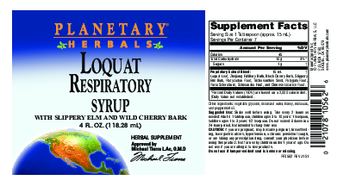 Planetary Herbals Loquat Respiratory Syrup - herbal supplement