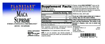 Planetary Herbals Maca Supreme - herbal supplement