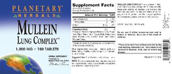 Planetary Herbals Mullein Lung Complex - herbal supplement