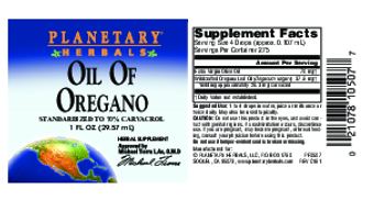 Planetary Herbals Oil Of Oregano - herbal supplement