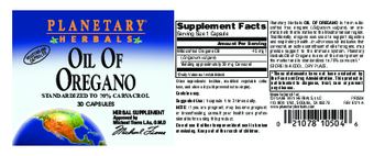 Planetary Herbals Oil Of Oregano - herbal supplement