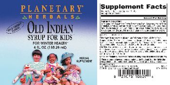 Planetary Herbals Old Indian Syrup for Kids Wild Cherry Flavor - herbal supplement