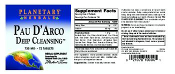 Planetary Herbals Pau D' Arco Deep Cleansing 735 mg - herbal supplement