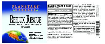 Planetary Herbals Reflux Rescue - herbal supplement