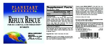 Planetary Herbals Reflux Rescue - herbal supplement