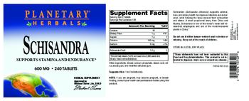 Planetary Herbals Schisandra - herbal supplement