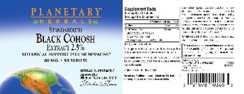 Planetary Herbals Standardized Black Cohosh Extract 2.5% 80 mg - herbal supplement