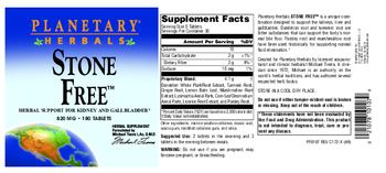 Planetary Herbals Stone Free - herbal supplement