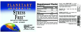 Planetary Herbals Stress Free - herbal supplement