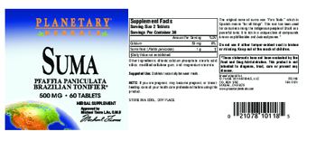 Planetary Herbals Suma 500 mg - herbal supplement