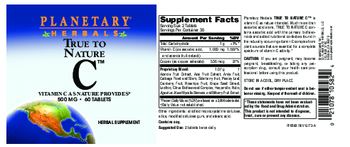 Planetary Herbals True To Nature C 500 mg - herbal supplement