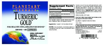 Planetary Herbals Turmeric Gold 500 mg - herbal supplement