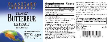 Planetary Herbals Urovex Butterbur Extract - herbal supplement