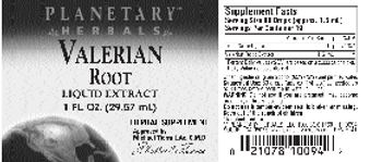 Planetary Herbals Valerian Root Liquid Extract - herbal supplement