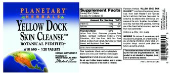 Planetary Herbals Yellow Dock Skin Cleanse 610 mg - herbal supplement