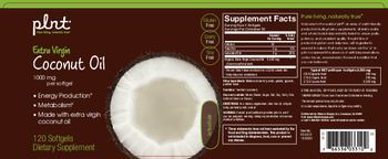 Plnt Extra Virgin Coconut Oil 1000 mg - supplement