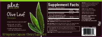 Plnt Olive Leaf - supplement