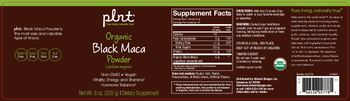 Plnt Organic Black Maca Powder - supplement