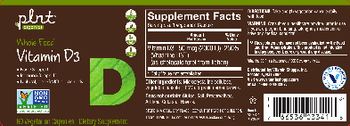 Plnt Organics Whole Food Vitamin D3 - supplement
