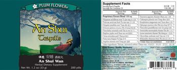 Plum Flower An Shui Teapills An Shui Wan - herbal supplement