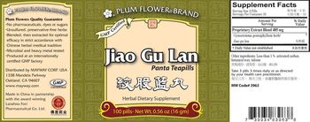Plum Flower Brand Jiao Gu Lan Panta Teapills - herbal supplement