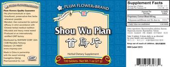 Plum Flower Brand Shou Wu Pian - herbal supplement