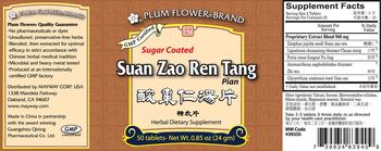 Plum Flower Brand Sugar Coated Suan Zao Ren Tang Pian - herbal supplement