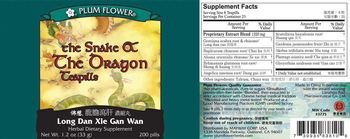 Plum Flower The Snake Of The Dragon Teapills Long Dan Xie Gan Wan - herbal supplement