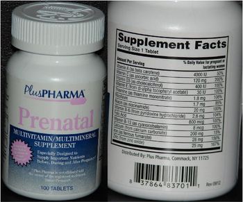 PlusPharma Prenatal - multivitamin multimineral supplement