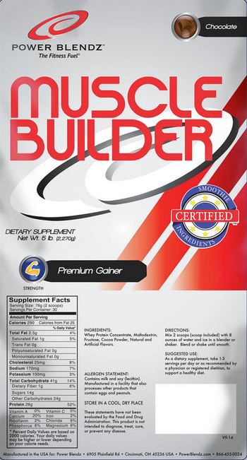 Power Blendz Muscle Builder Chocolate - supplement