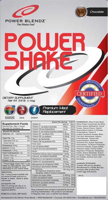 Power Blendz Power Shake Chocolate - supplement