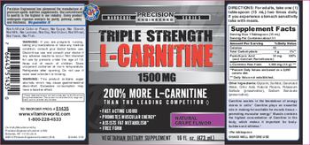 Precision Engineered Triple Strength L-Carnitine 1500 mg Natural Grape Flavor - vegetarian supplement